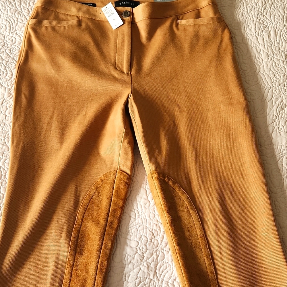Talbots riding pants with faux suede patches